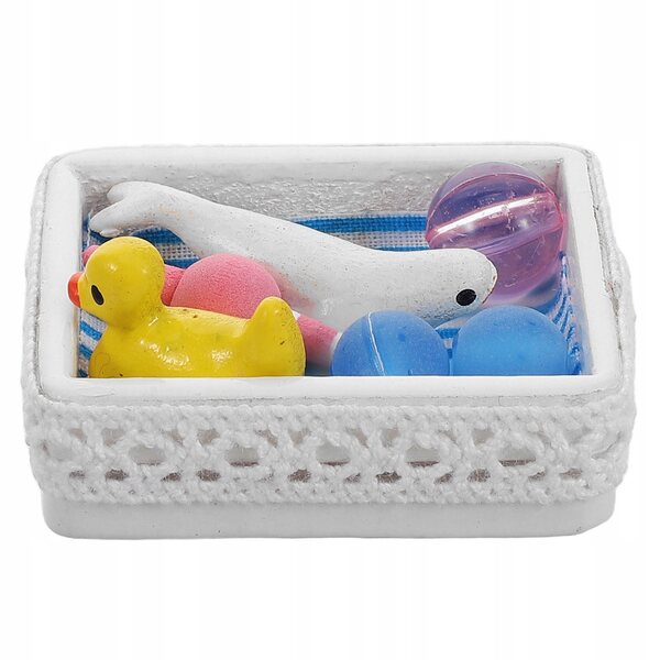 Modello Miniatura Camera Neonato in Legno con Dettagli in Pizzo Bianco 4,8x3,8x1,5 cm