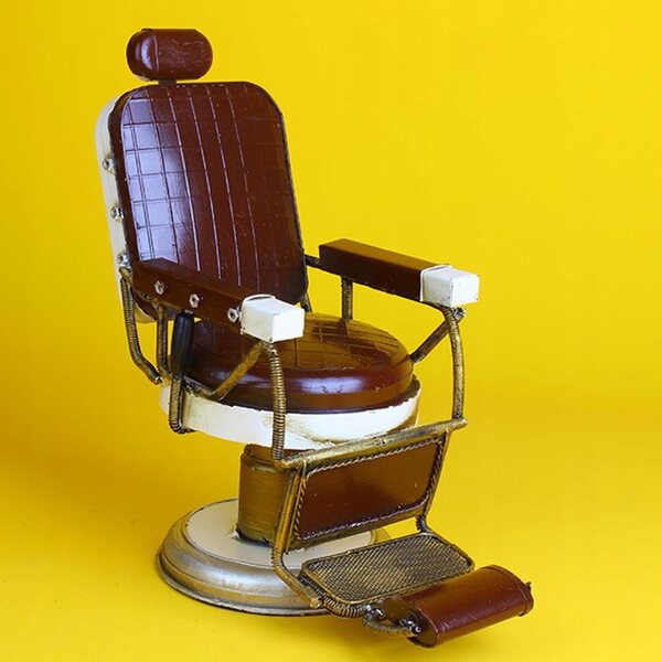 Mini Vintage Friseurstuhl aus Eisen für Heim- und Bürodekorationen