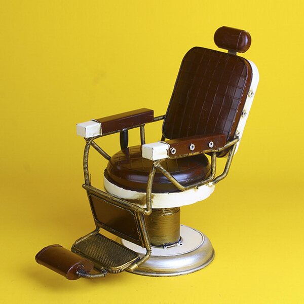 Mini Vintage Friseurstuhl aus Eisen für Heim- und Bürodekorationen