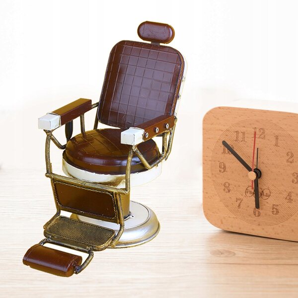 Mini Vintage Friseurstuhl aus Eisen für Heim- und Bürodekorationen