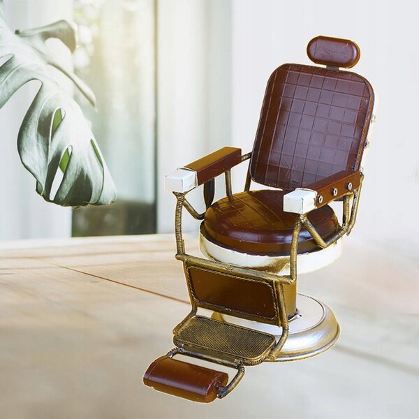 Mini Vintage Friseurstuhl aus Eisen für Heim- und Bürodekorationen
