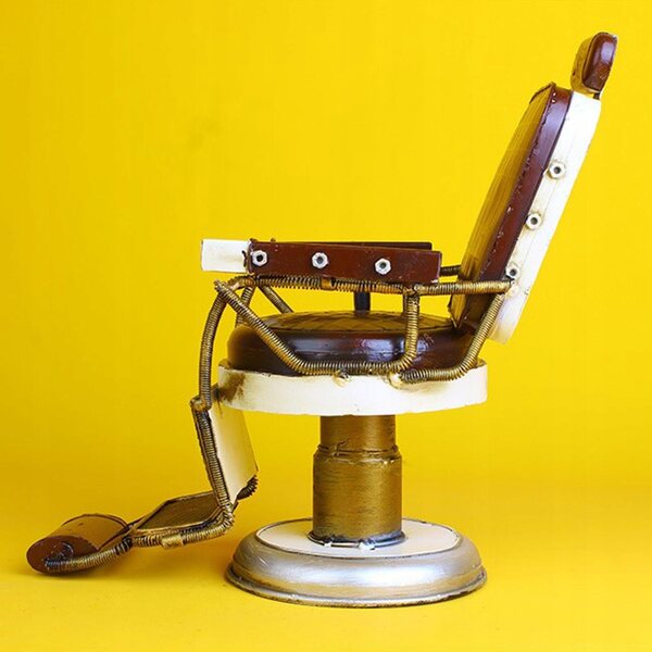 Mini Vintage Friseurstuhl aus Eisen für Heim- und Bürodekorationen