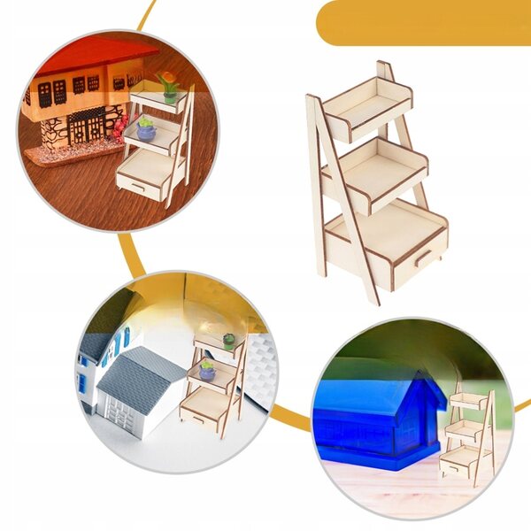 Mini-Blumenständer aus Holz für 1/12 Haus – stilvoll und langlebig