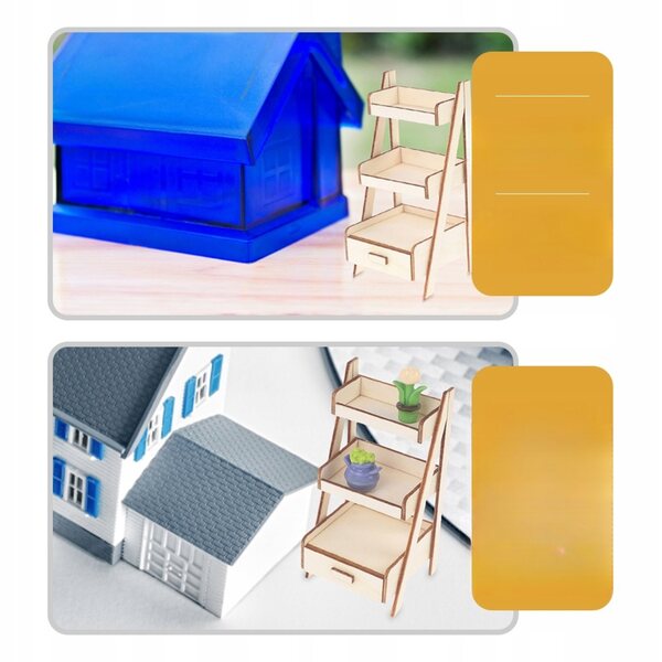 Mini-Blumenständer aus Holz für 1/12 Haus – stilvoll und langlebig