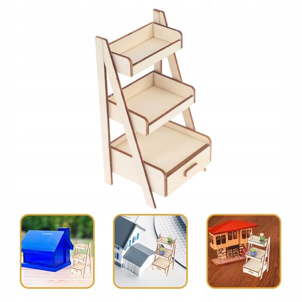 Mini-Blumenständer aus Holz für 1/12 Haus – stilvoll und langlebig