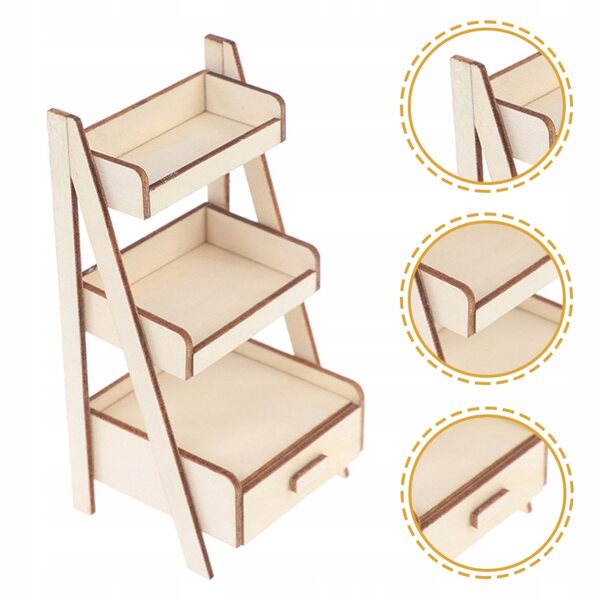 Mini-Blumenständer aus Holz für 1/12 Haus – stilvoll und langlebig