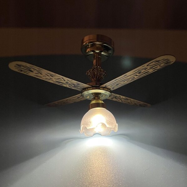 1:12 LED Mini Puppenhaus Ventilator Deckenlampe