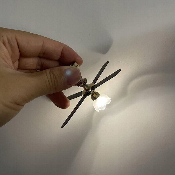 1:12 LED Mini Puppenhaus Ventilator Deckenlampe