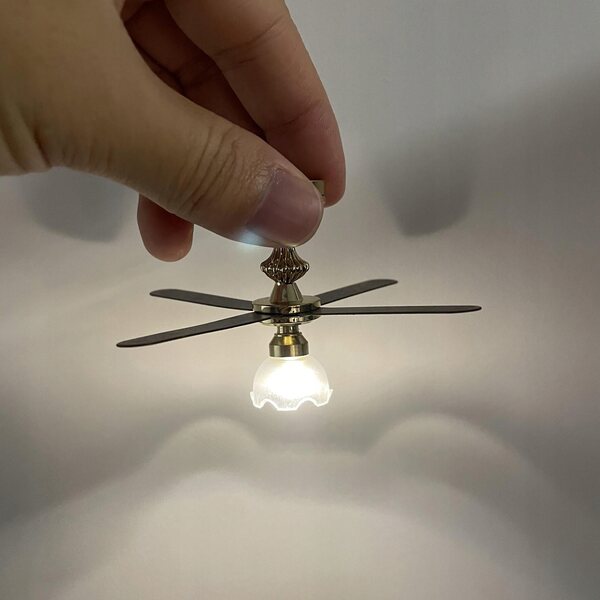 1:12 LED Mini Puppenhaus Ventilator Deckenlampe