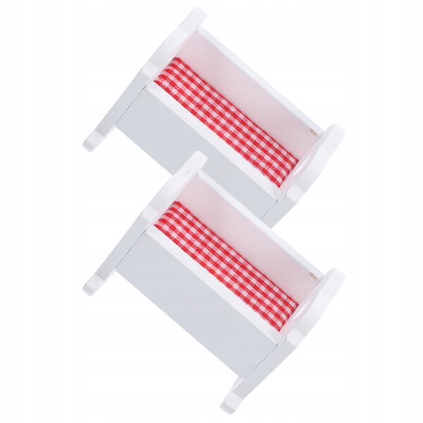 Lot de 2 mini lits en bois blanc pour poupées, décoratifs et résistants