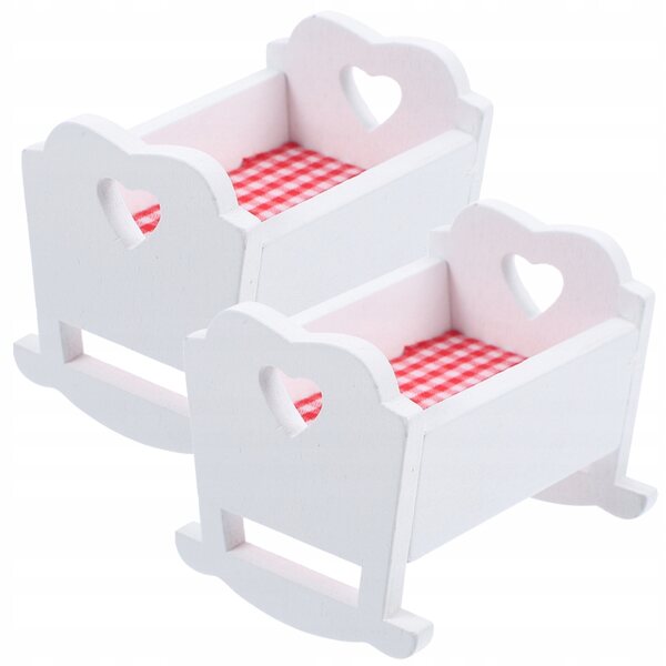 Lot de 2 mini lits en bois blanc pour poupées, décoratifs et résistants