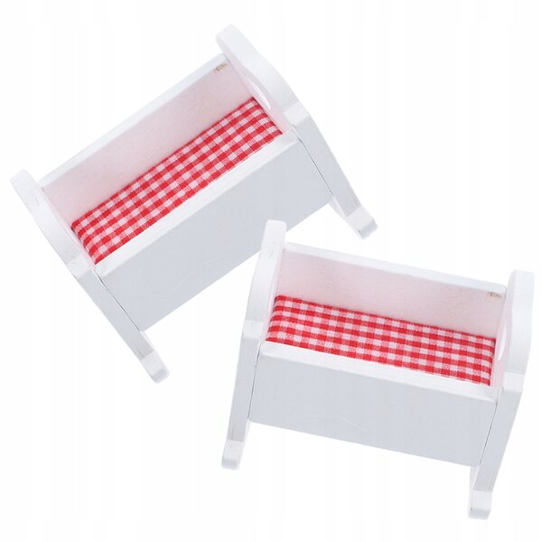 Lot de 2 mini lits en bois blanc pour poupées, décoratifs et résistants