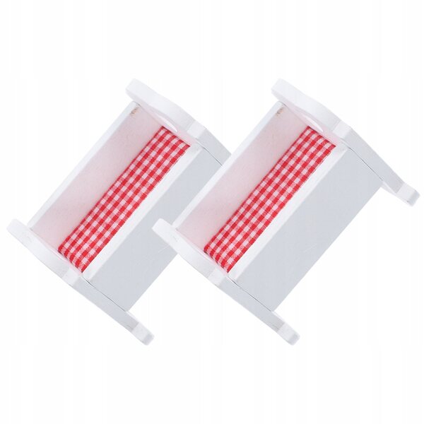 Lot de 2 mini lits en bois blanc pour poupées, décoratifs et résistants