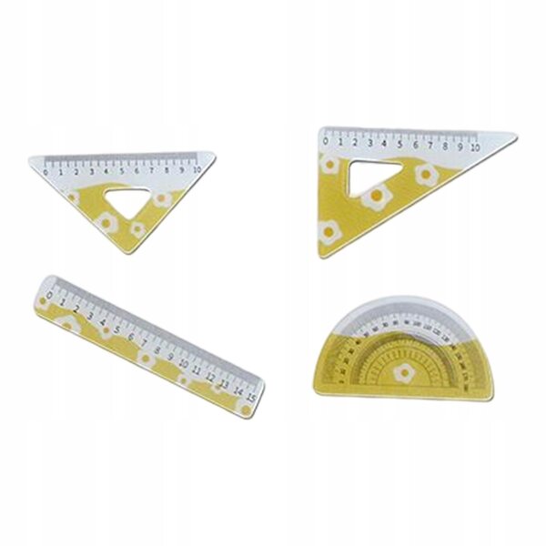 Set di 4 mini righelli in miniatura gialli per casa delle bambole 1:12 e casa delle bambole 1:6
