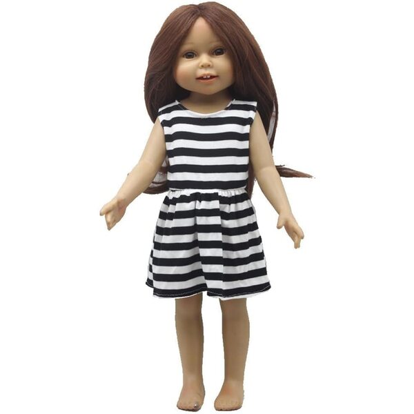 Ärmelloses gestreiftes Kleid für amerikanische Puppe 46 cm – Uteruik-Kostüm