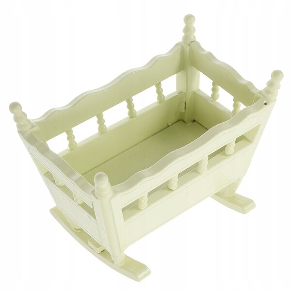 Mini-Holzwiege für Puppen, perfektes Bett für Puppenhäuser 9x7,5 cm