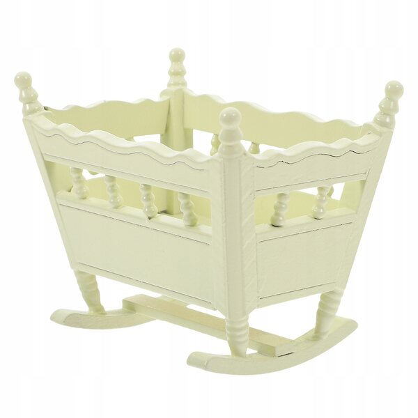 Mini-Holzwiege für Puppen, perfektes Bett für Puppenhäuser 9x7,5 cm
