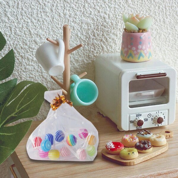 Set Miniatura Cibo in Resina per Casa delle Bambole, Accessori Gioco Cucina