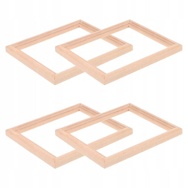 Set di 4 Mensole Miniature in Legno per Casa delle Bambole 1:12 con Dettagli Intagliati