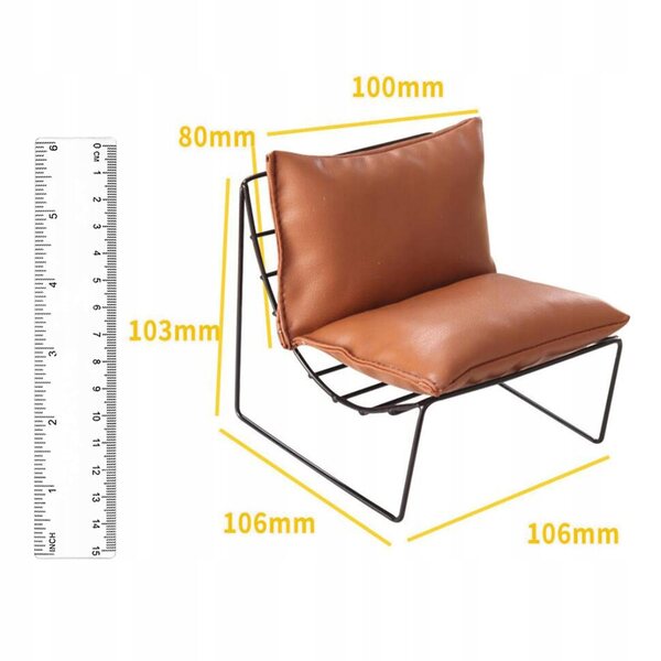 Mini sedia per casa delle bambole 1:6 poltrona marrone chiaro modello decorativo