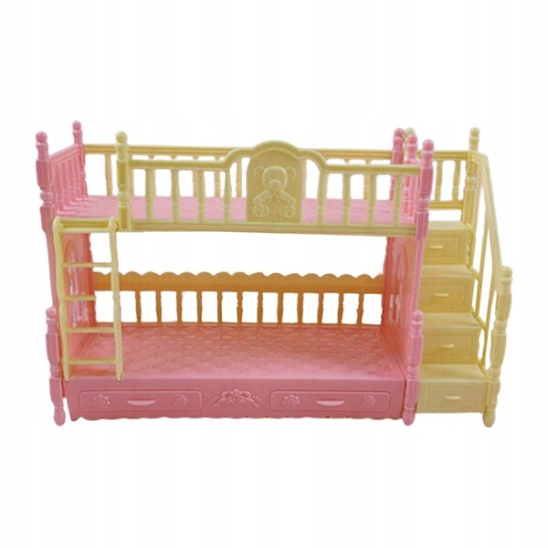 Letto a Castello Miniatura per Casa delle Bambole Realistico e Decorativo 22x14 cm