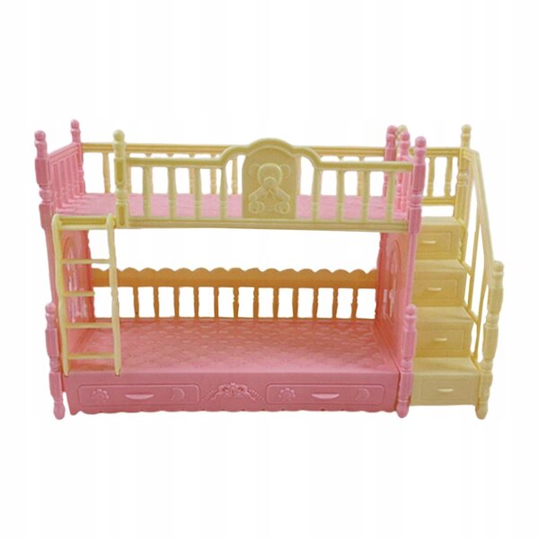 Letto a Castello Miniatura per Casa delle Bambole Realistico e Decorativo 22x14 cm