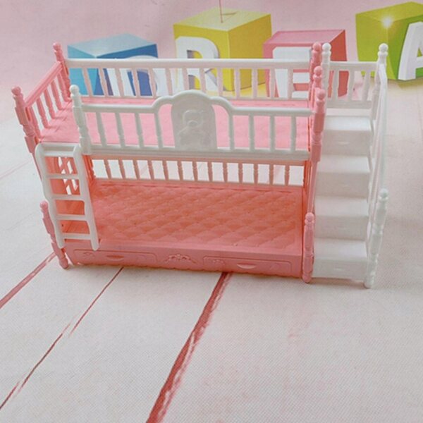 Letto a Castello Miniatura per Casa delle Bambole Realistico e Decorativo 22x14 cm