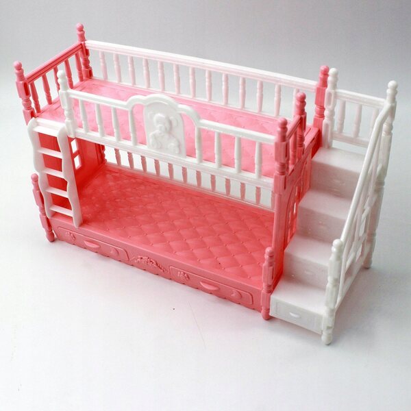 Letto a Castello Miniatura per Casa delle Bambole Realistico e Decorativo 22x14 cm