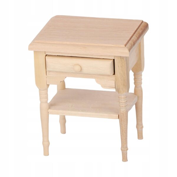 Miniatura Stolik Nocny in Legno Scala 1:12 per Scena Soggiorno Retro Realistico