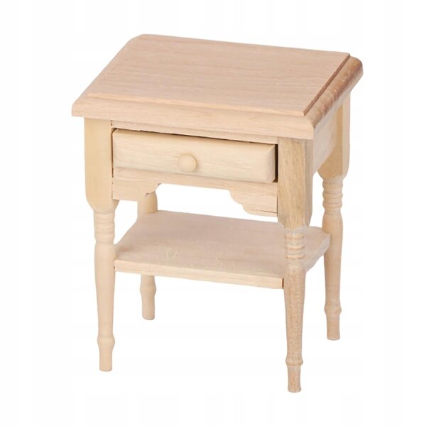 Miniatura Stolik Nocny in Legno Scala 1:12 per Scena Soggiorno Retro Realistico