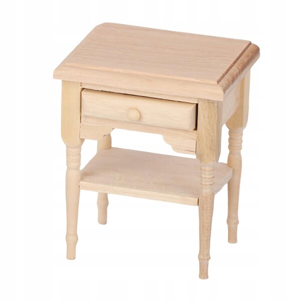 Miniatura Stolik Nocny in Legno Scala 1:12 per Scena Soggiorno Retro Realistico