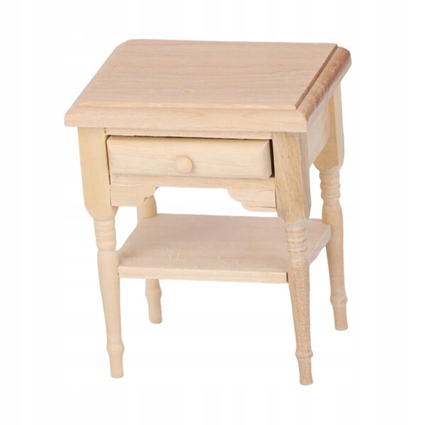 Miniatura Stolik Nocny in Legno Scala 1:12 per Scena Soggiorno Retro Realistico