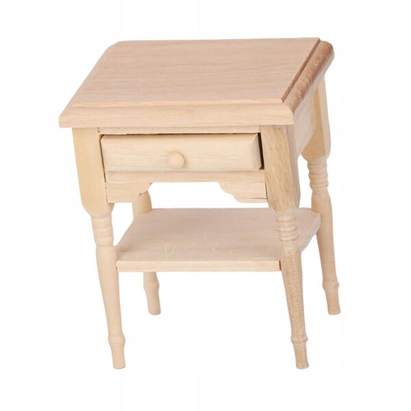 Miniatura Stolik Nocny in Legno Scala 1:12 per Scena Soggiorno Retro Realistico