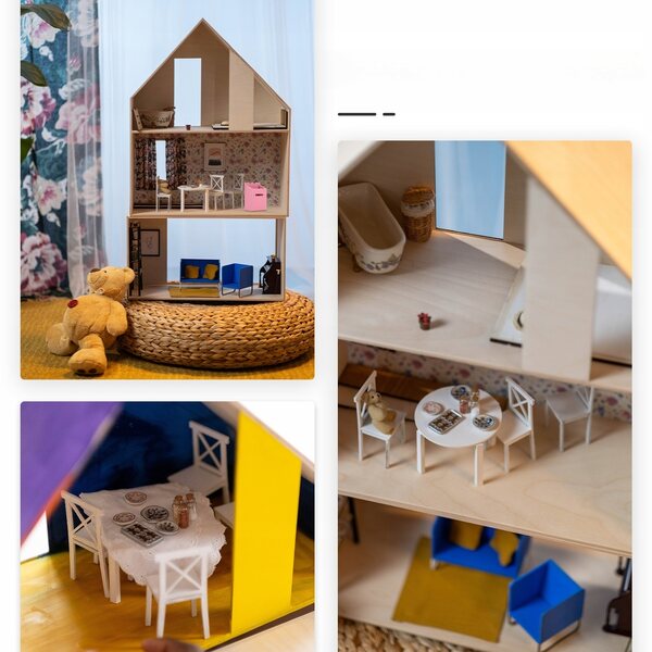 Mini-Puppenhaus-Teeservice aus Keramik – eleganter und dekorativer Stil