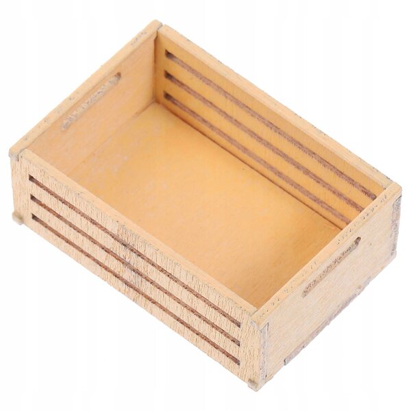 Mini cestino rustico in legno per casa delle bambole e decorazioni miniatura