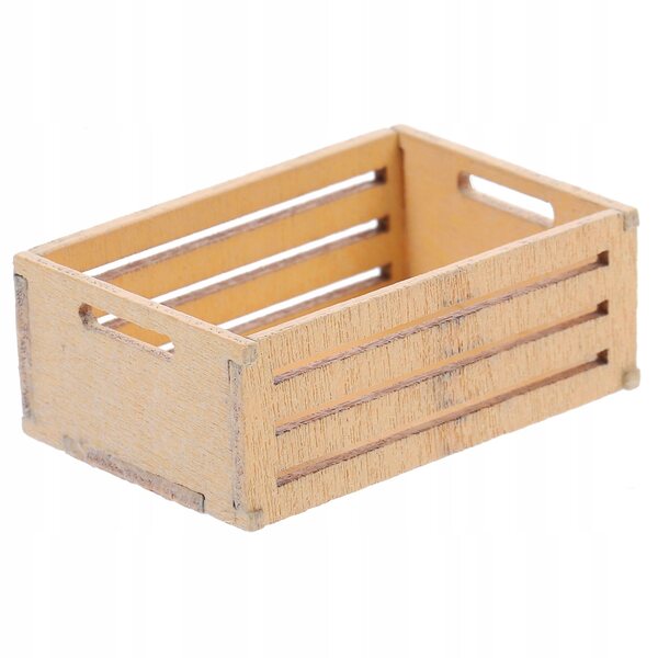 Mini cestino rustico in legno per casa delle bambole e decorazioni miniatura