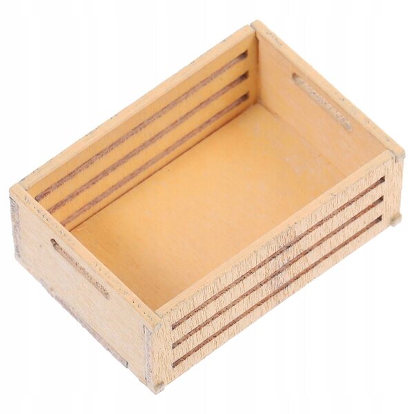 Mini cestino rustico in legno per casa delle bambole e decorazioni miniatura