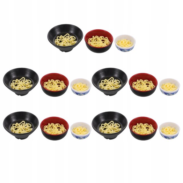 Set 15 Mini Ciotole Ramen per Casetta delle Bambole con Dettagli Realistici
