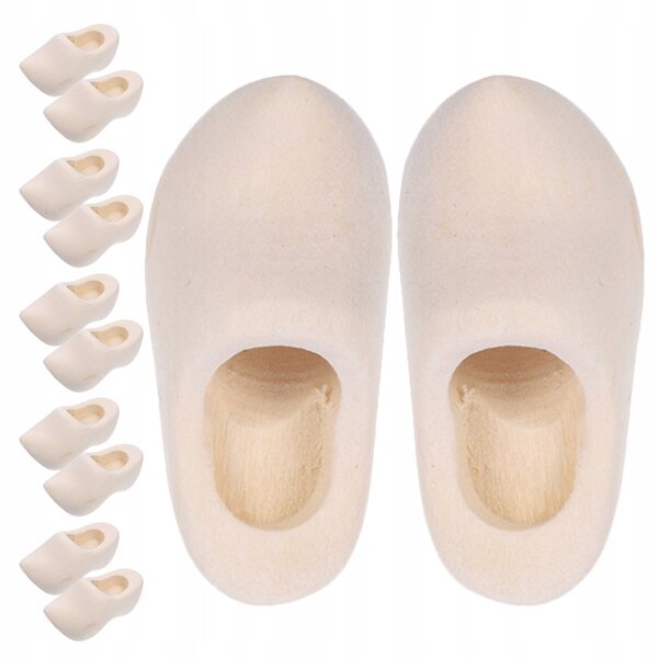 6 Paar Mini-Holländer-Holzschuhe für Puppenhäuser und kreative Dekoration