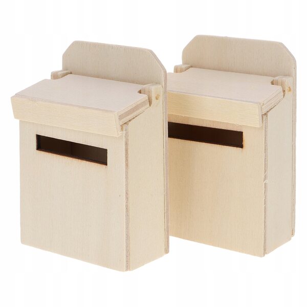 Mini Casella Postale in Legno per Casa delle Bambole - Set da 2 Pezzi