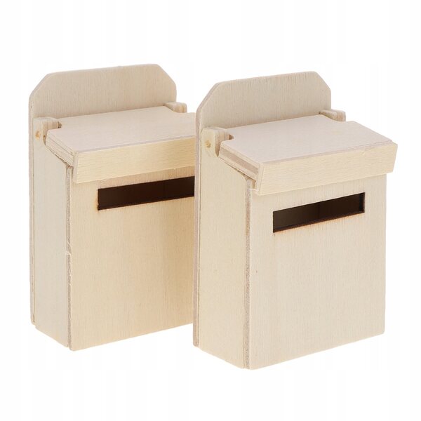 Mini Casella Postale in Legno per Casa delle Bambole - Set da 2 Pezzi