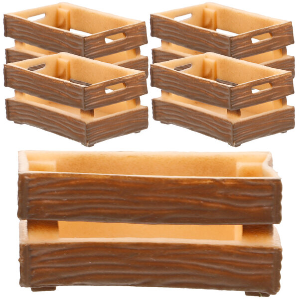 Set 5 Miniature Scatole Marroni in Plastica per Case delle Bambole 3,5x2x1,5 cm