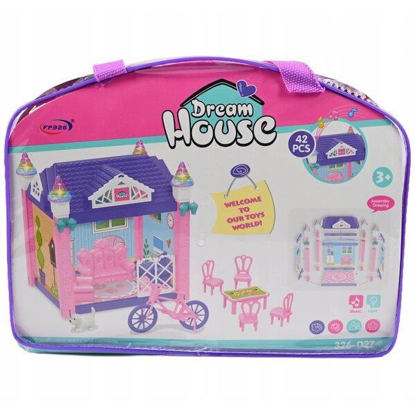 Mini dollhouse con 42 pezzi per arredare stanza e mobili per bambole