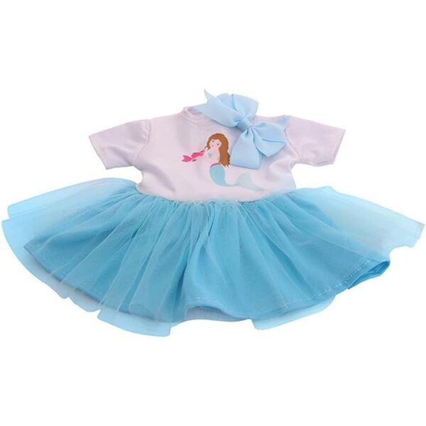 Abito in rete con fiocco per bambola americana 46 cm, costume casual elegante