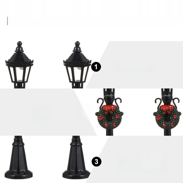 Mini Lampione Stradale in Plastica Resistente per Decorazioni e Giochi