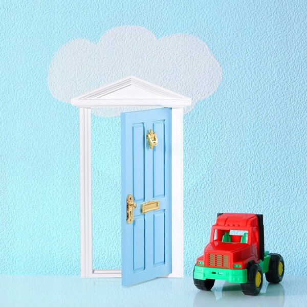 Miniature in legno porte per case delle bambole e giardini decorativi
