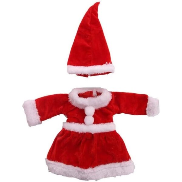 Abito Natalizio per Bambola da 46 cm con Cappello di Babbo Natale e Vestito Rosso