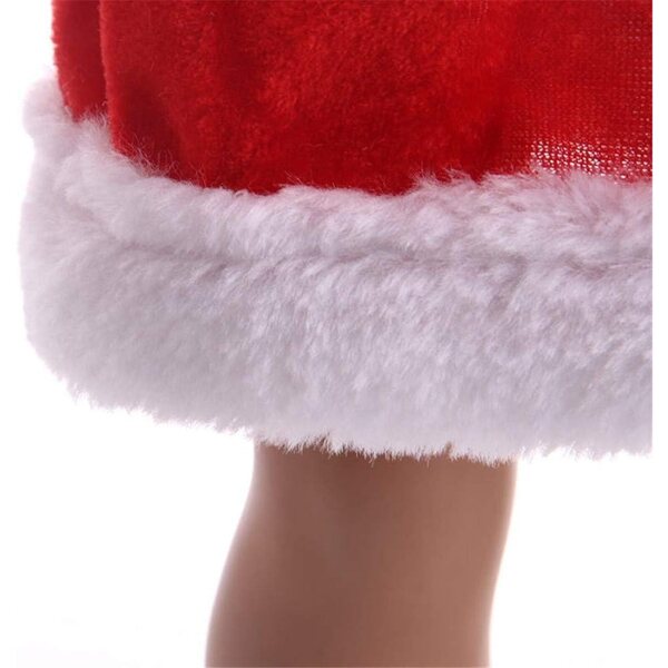 Abito Natalizio per Bambola da 46 cm con Cappello di Babbo Natale e Vestito Rosso