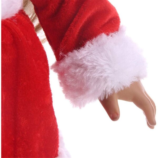 Abito Natalizio per Bambola da 46 cm con Cappello di Babbo Natale e Vestito Rosso