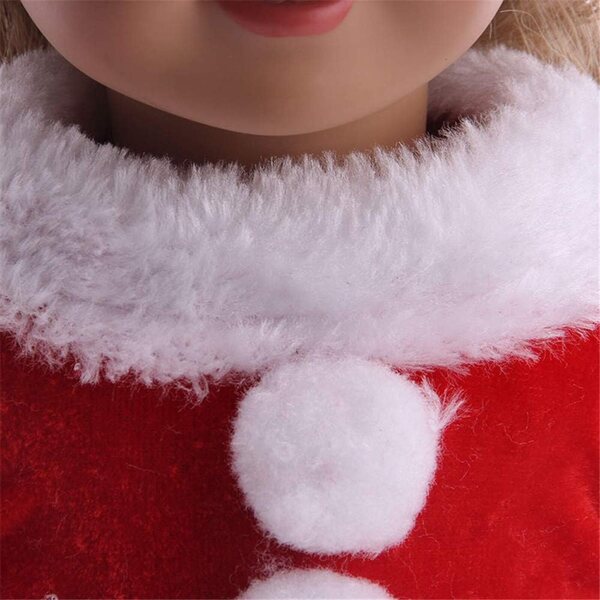 Abito Natalizio per Bambola da 46 cm con Cappello di Babbo Natale e Vestito Rosso